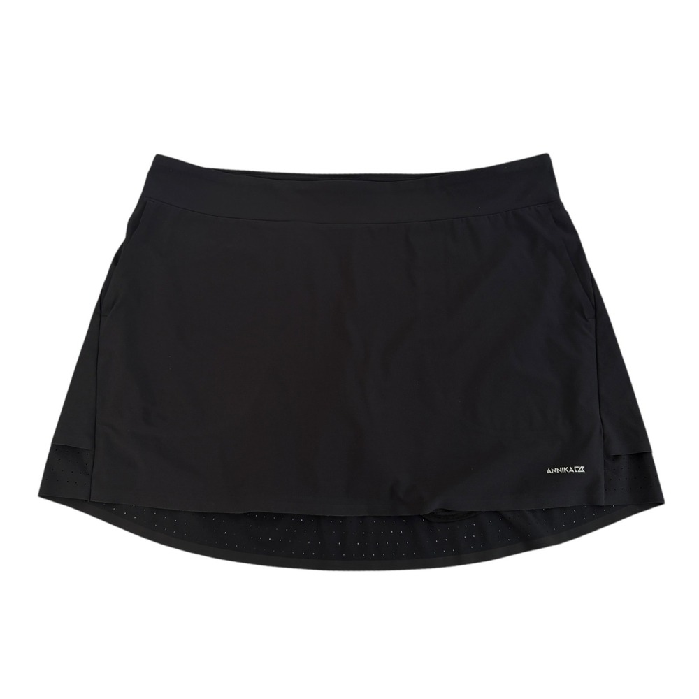 Annika Cutter & Buck Womens Black CB DryTec 50+ Golf Skort XL Perforated Hem